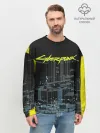 Мужской свитшот базовый / Город CYBERPUNK 2077