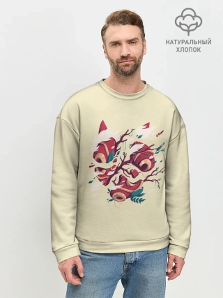 Мужской свитшот базовый / Сердце Унесенные призраками