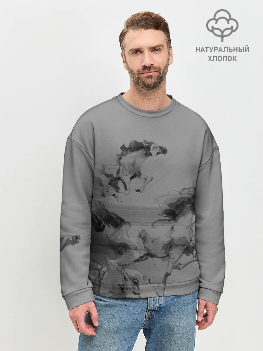 Мужской свитшот базовый / кони