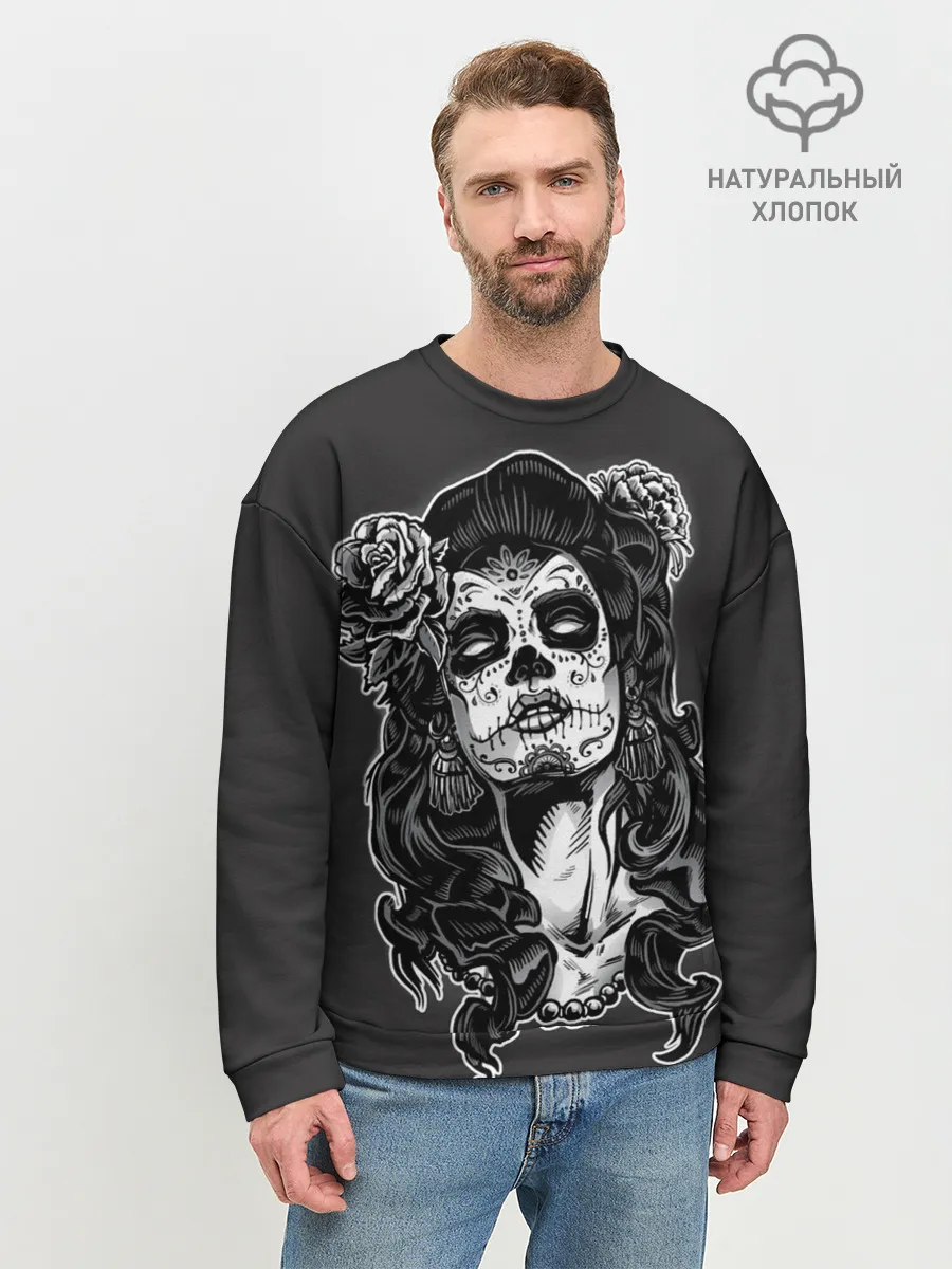 Мужской свитшот базовый / Санта Муэрте