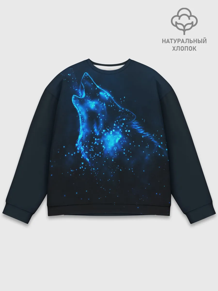 Мужской свитшот базовый / Космический Волк