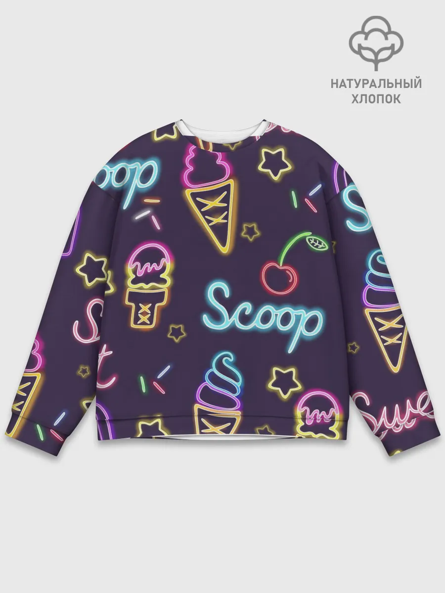 Мужской свитшот базовый / Мороженное неон