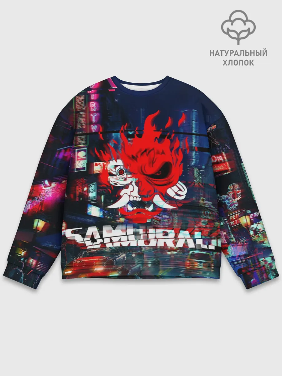 Мужской свитшот базовый / Киберпанк 2077 глитч