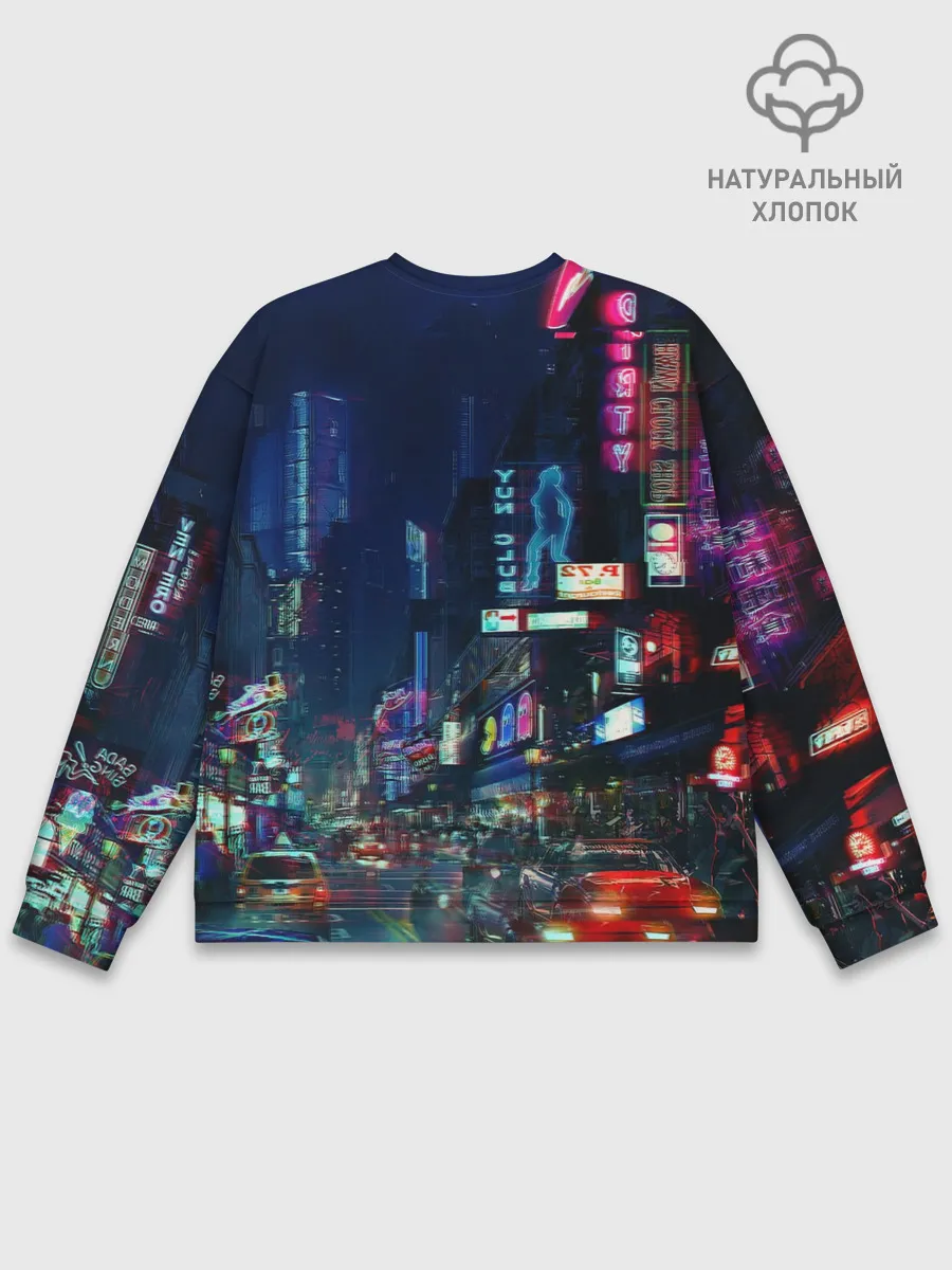 Мужской свитшот базовый / Киберпанк 2077 глитч