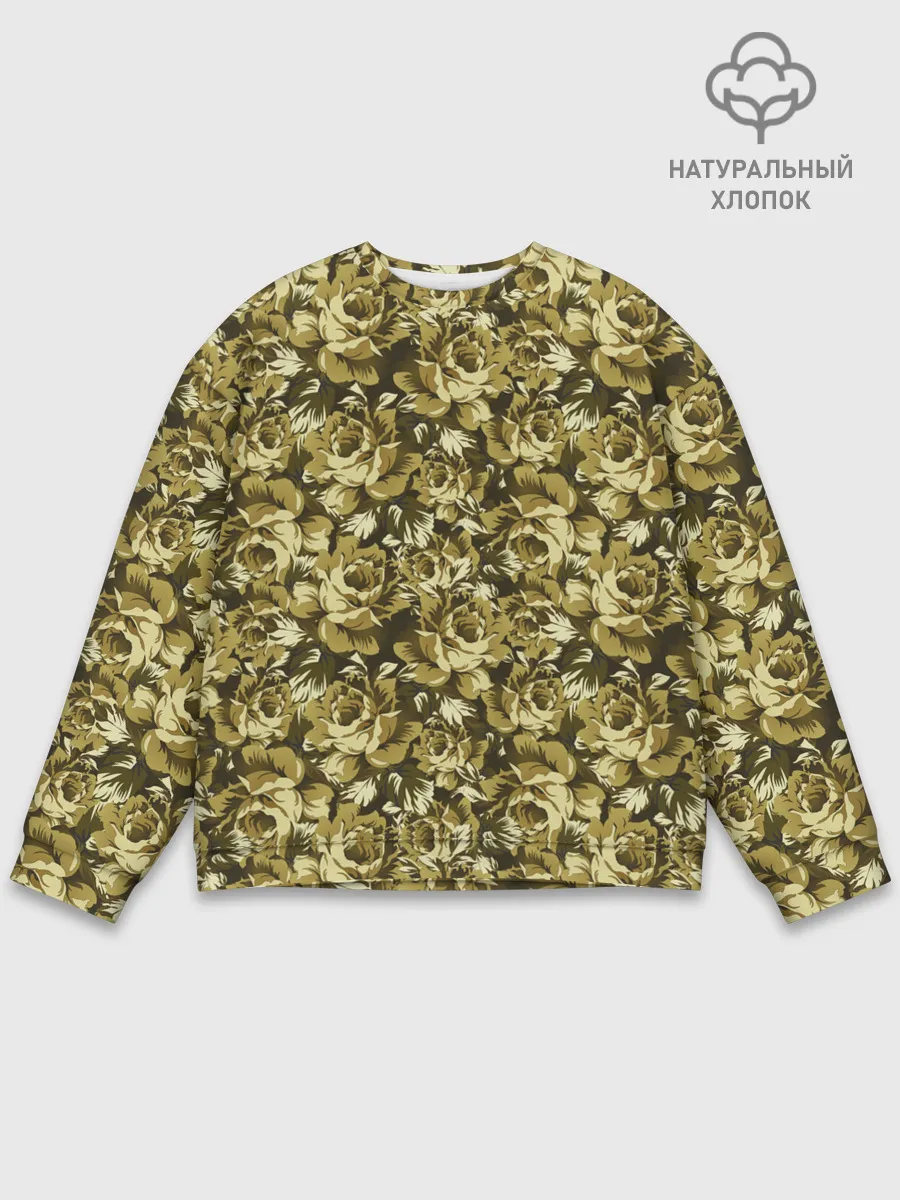 Мужской свитшот базовый / Золотой камуфляж из роз