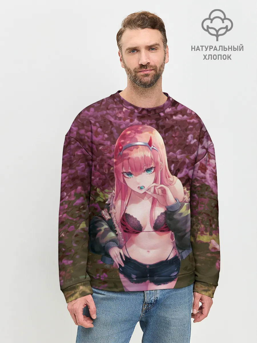 Мужской свитшот базовый / Zero Two Сад сакуры