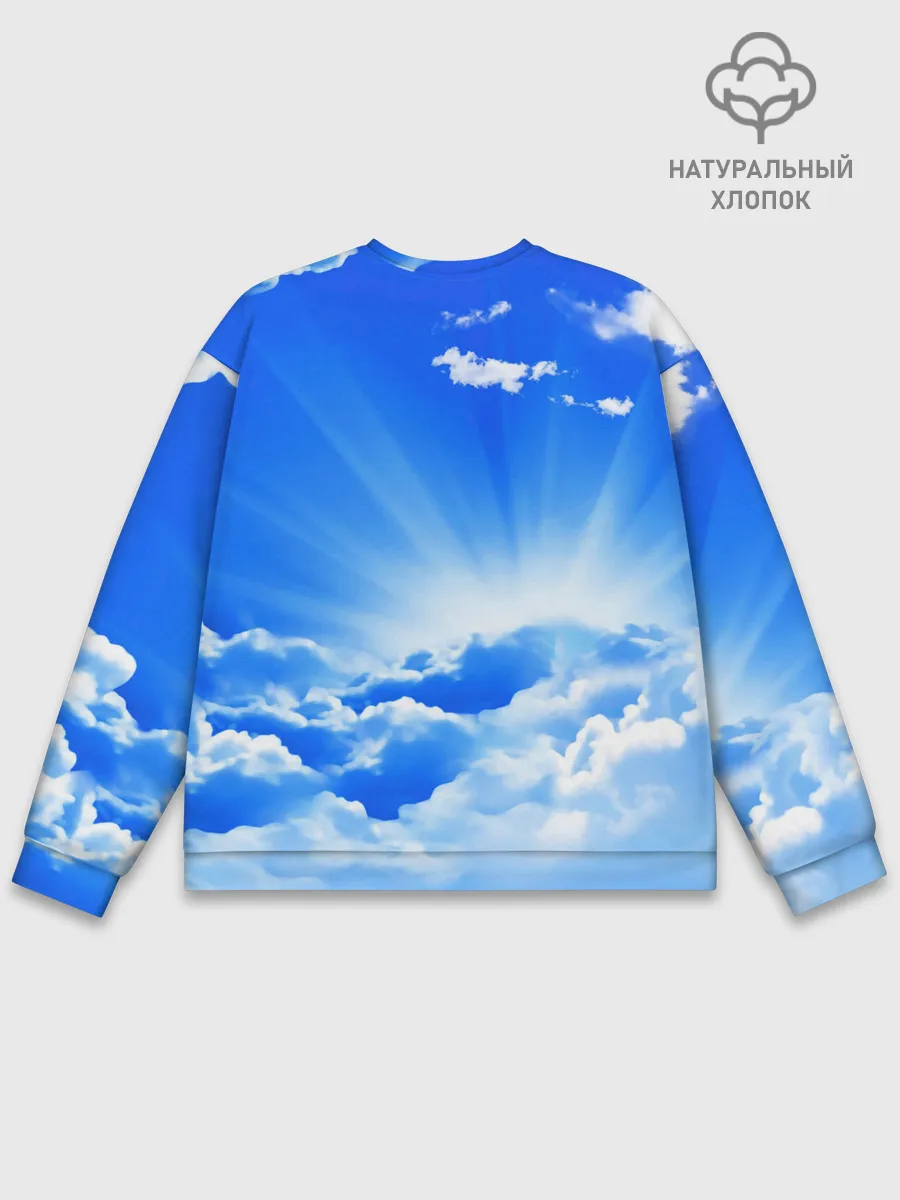 Мужской свитшот базовый / Кот в облаках