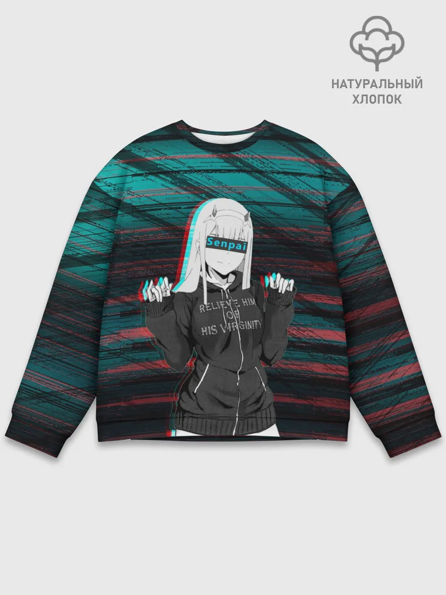 Мужской свитшот базовый / Zero Two Glitch