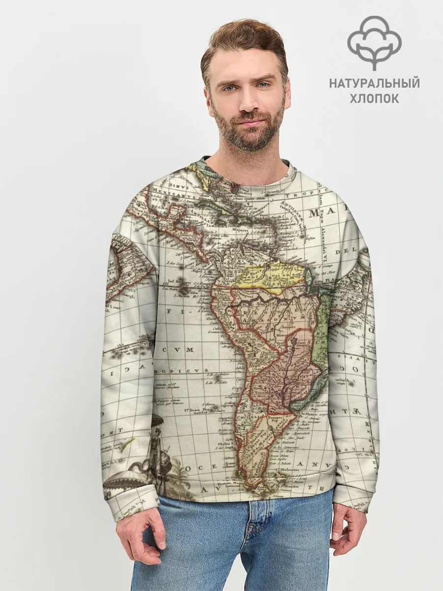 Мужской свитшот базовый / ВИНТАЖНАЯ КАРТА