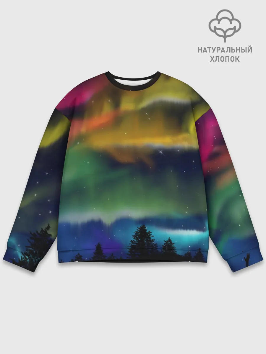 Мужской свитшот базовый / Северное сияние