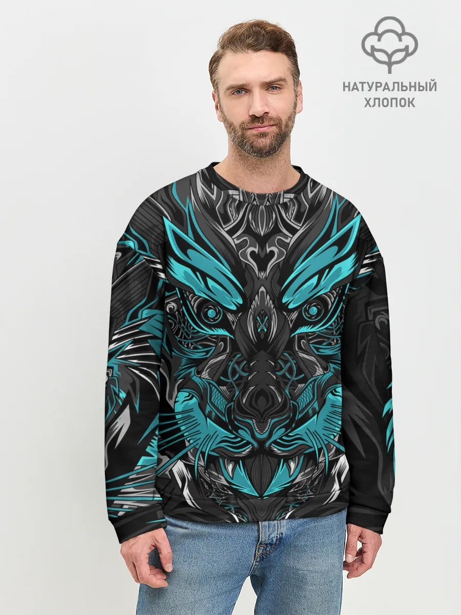 Мужской свитшот базовый / Абстракция тигр
