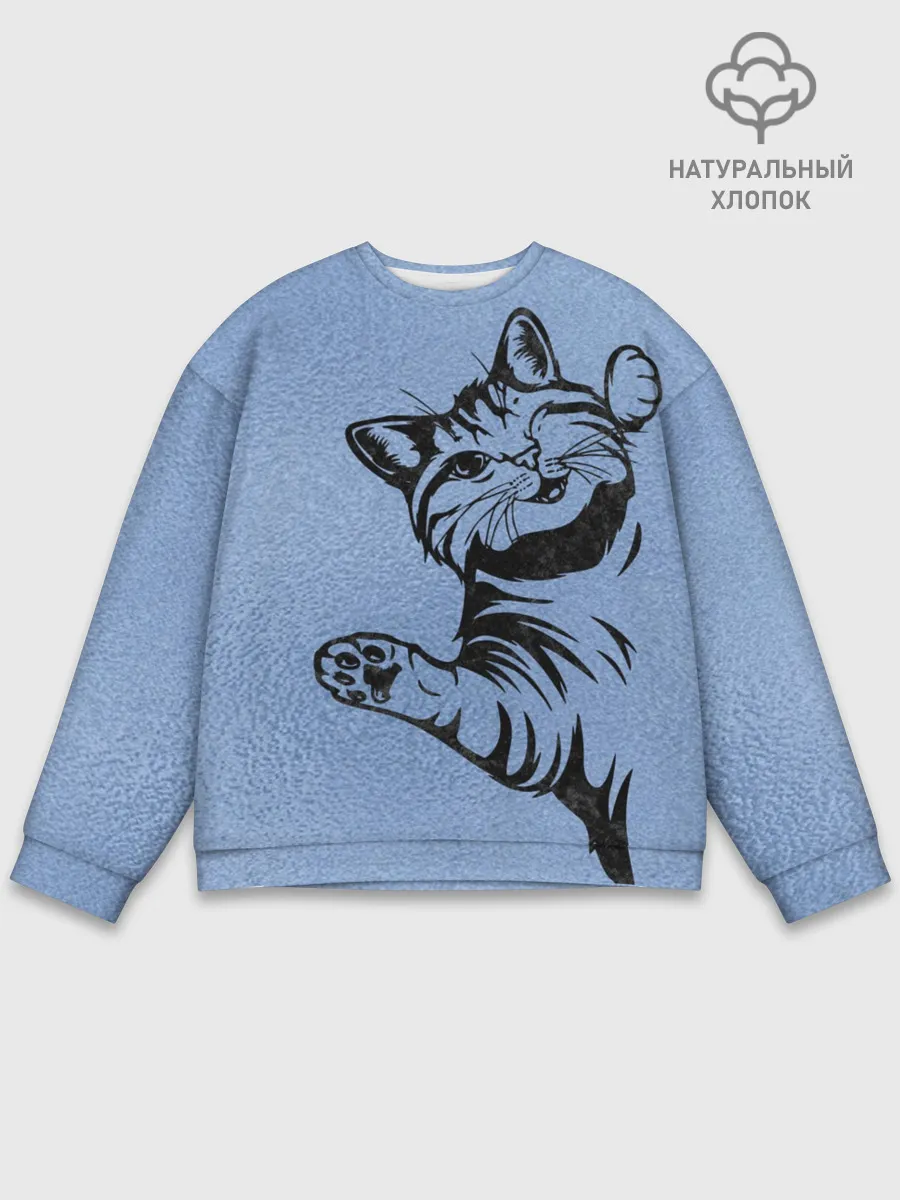 Мужской свитшот базовый / Улыбающийся кот