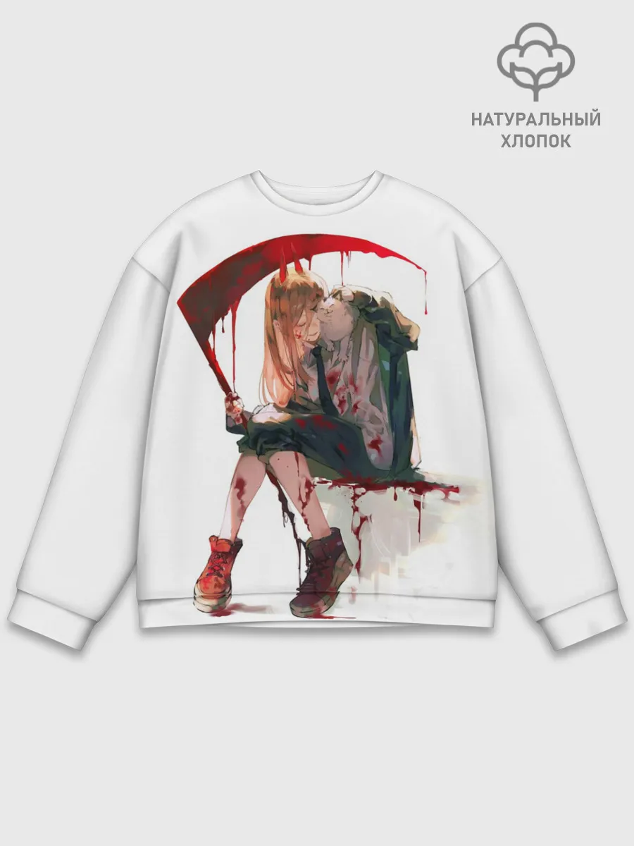 Мужской свитшот базовый / Человек Бензопила Аниме