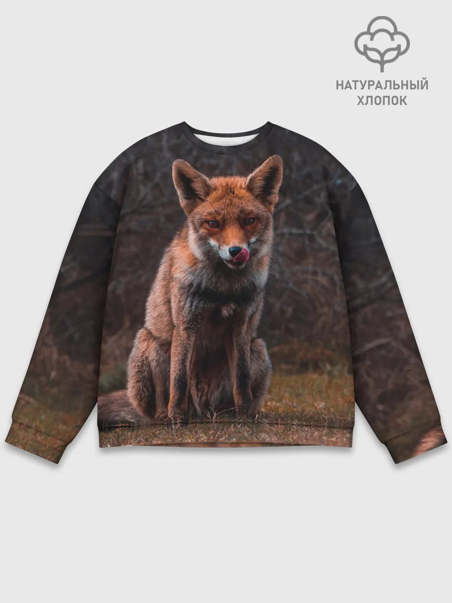 Мужской свитшот базовый / Хищная лисица