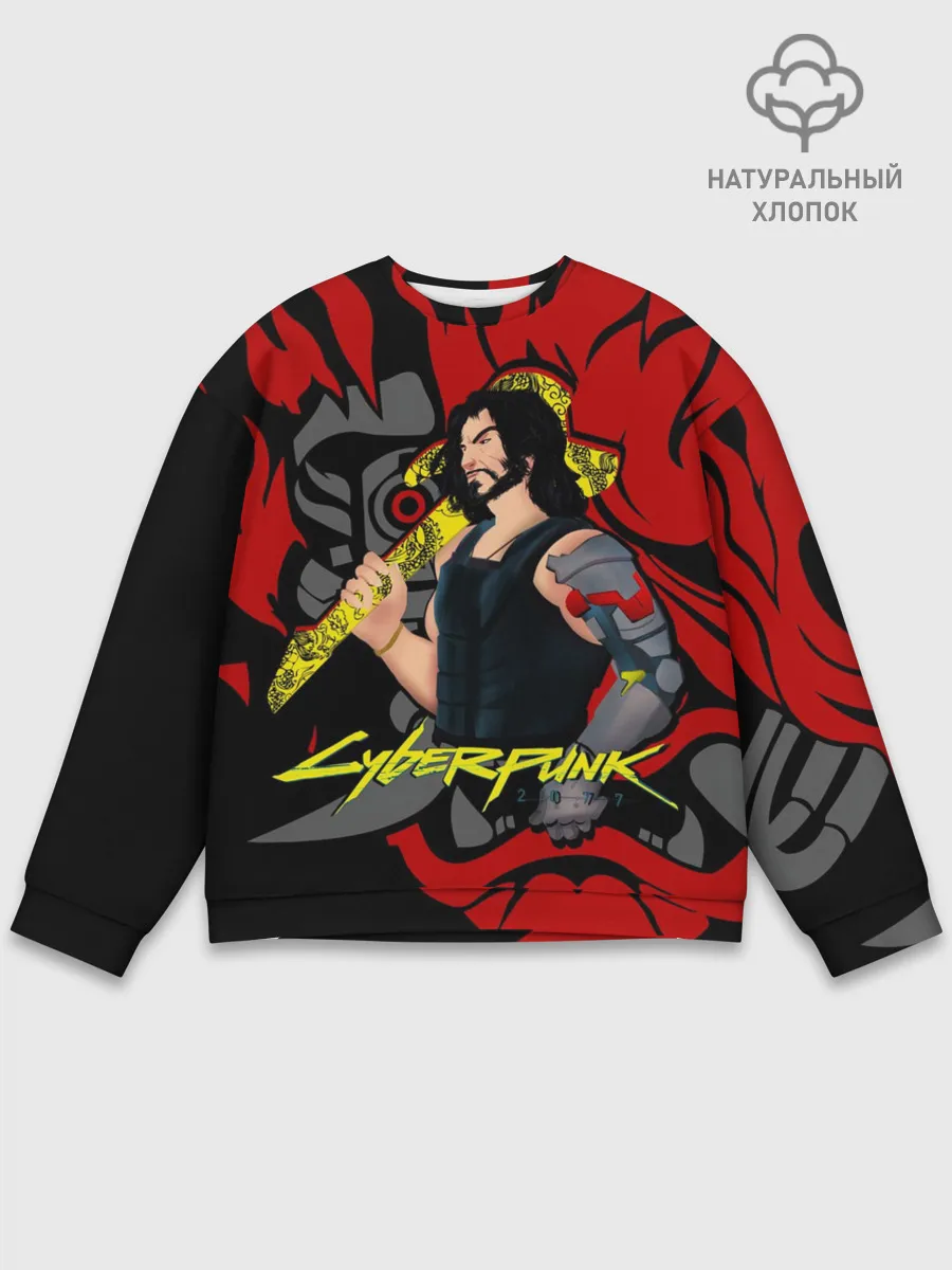 Мужской свитшот базовый / CyberPunk 2077 | SAMURAI KEANU