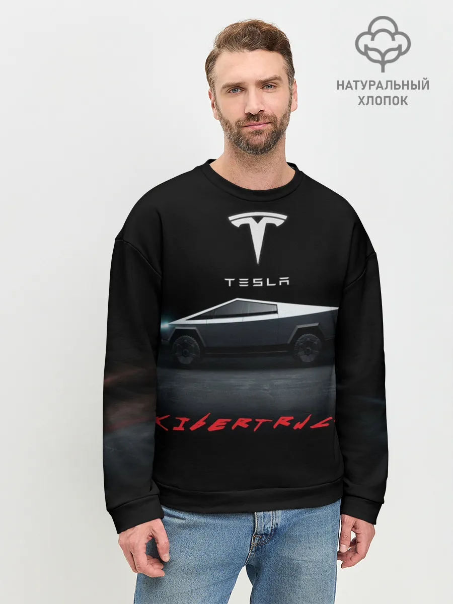 Мужской свитшот базовый / TESLA kibertruck