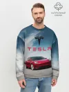 Мужской свитшот базовый / Tesla Model 3