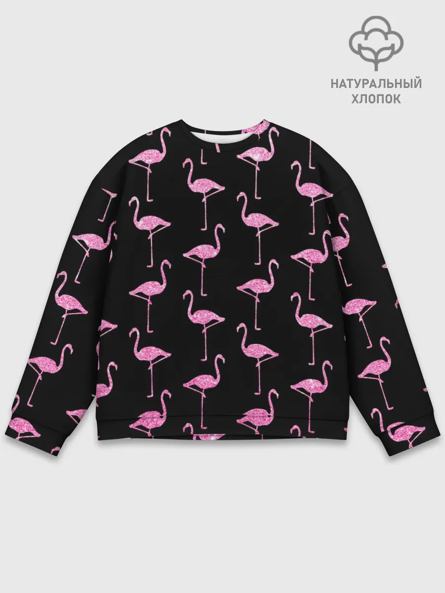 Мужской свитшот базовый / Фламинго | Чёрная