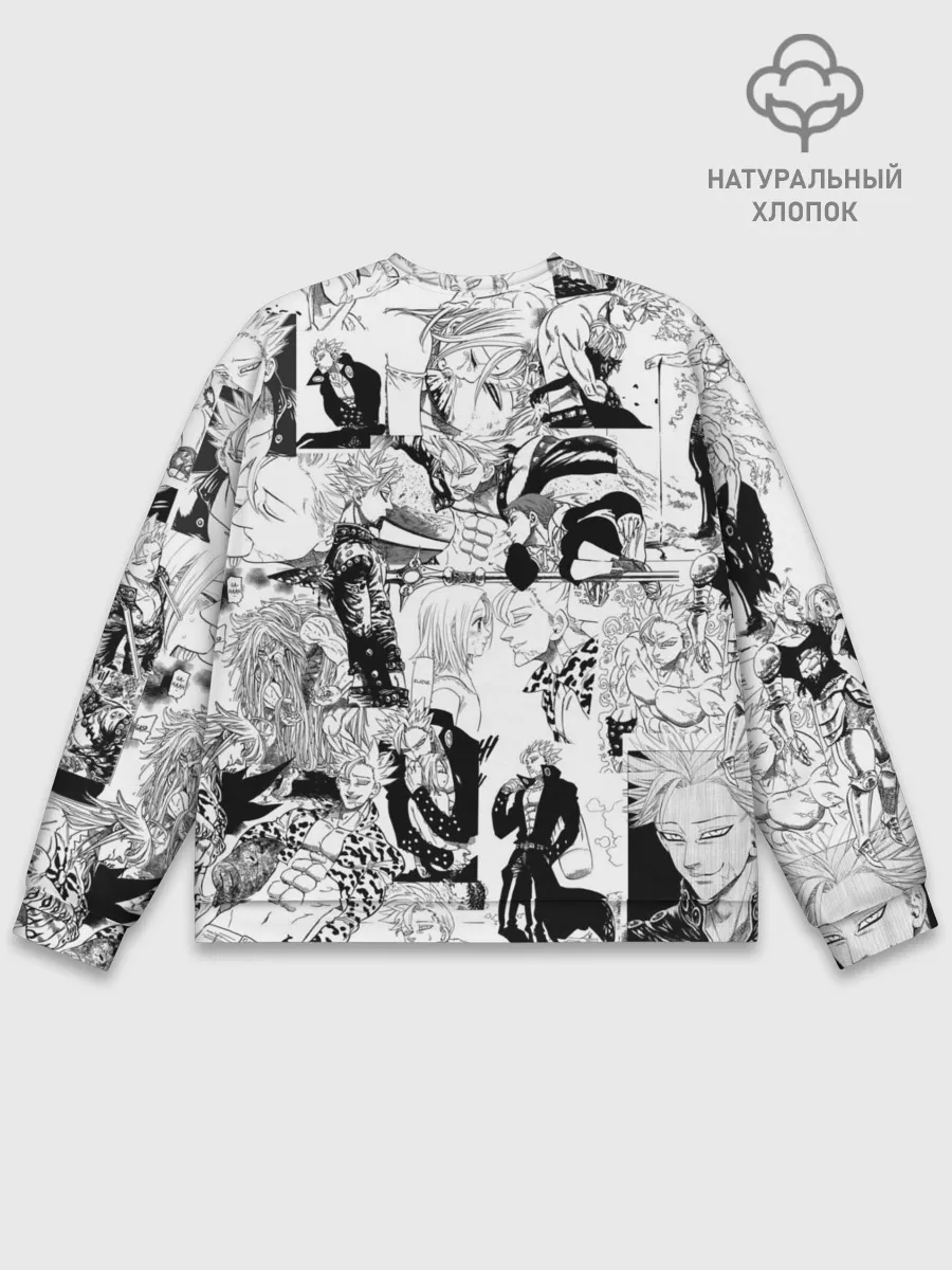 Мужской свитшот базовый / 7 СМЕРТНЫХ ГРЕХОВ. Манга-паттерн