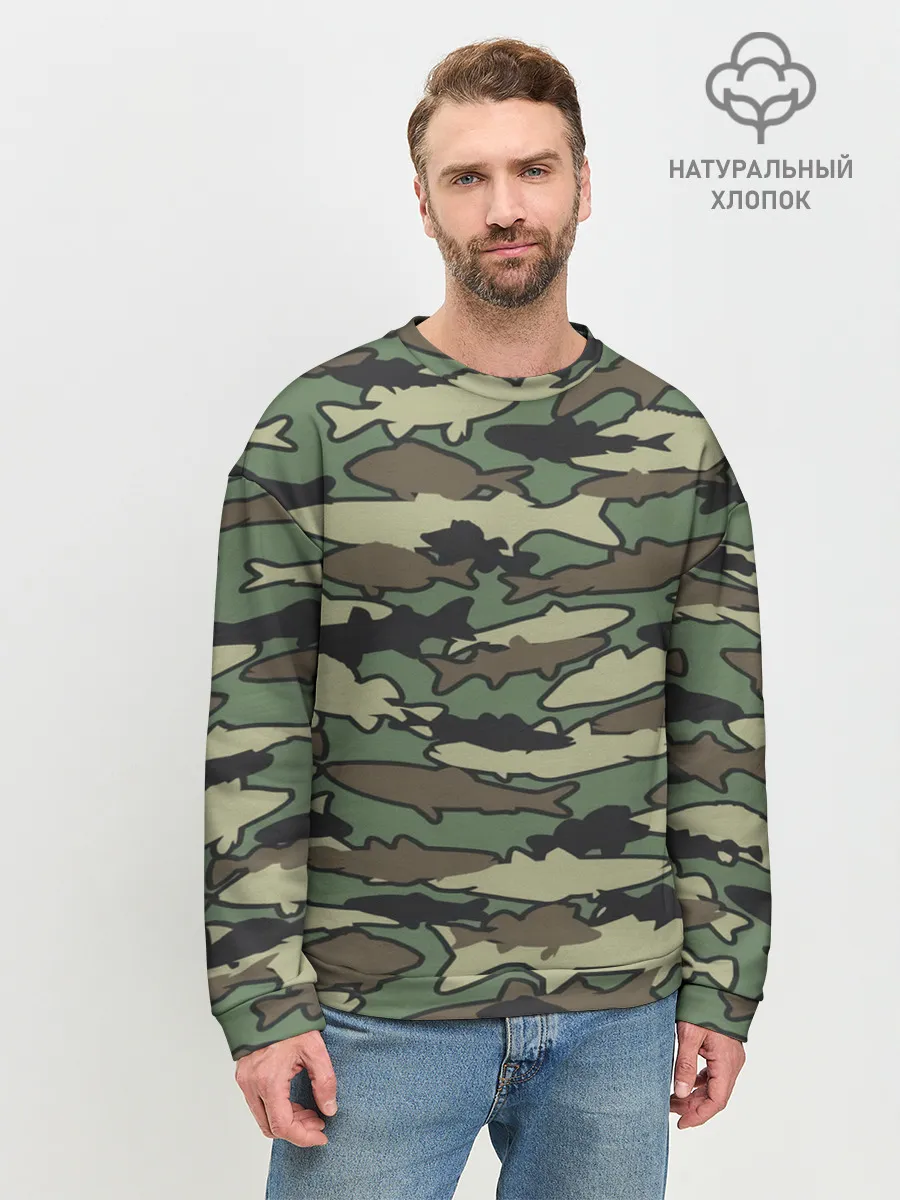 Мужской свитшот базовый / Камуфляж акулы