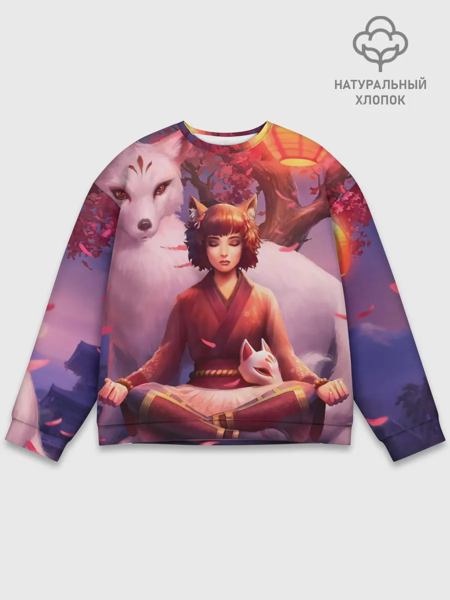 Мужской свитшот базовый / Девушка-лиса