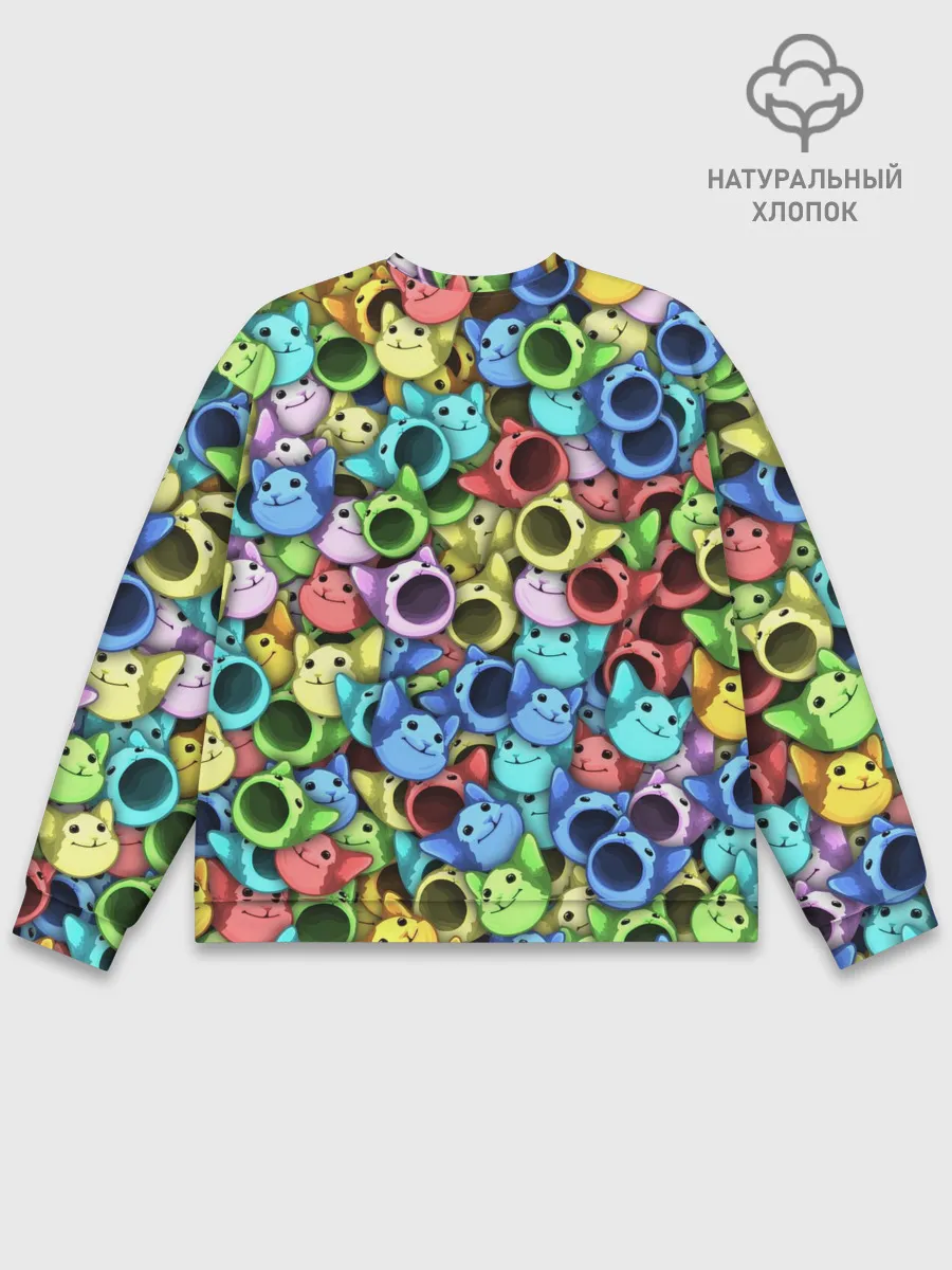 Мужской свитшот базовый / Цветные Поп Котики