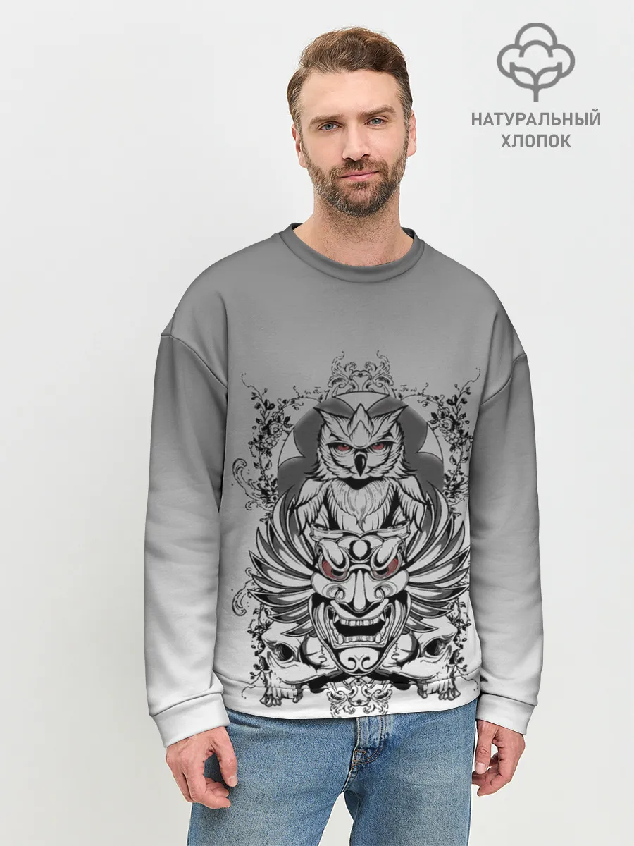 Мужской свитшот базовый / маска сова смерть череп