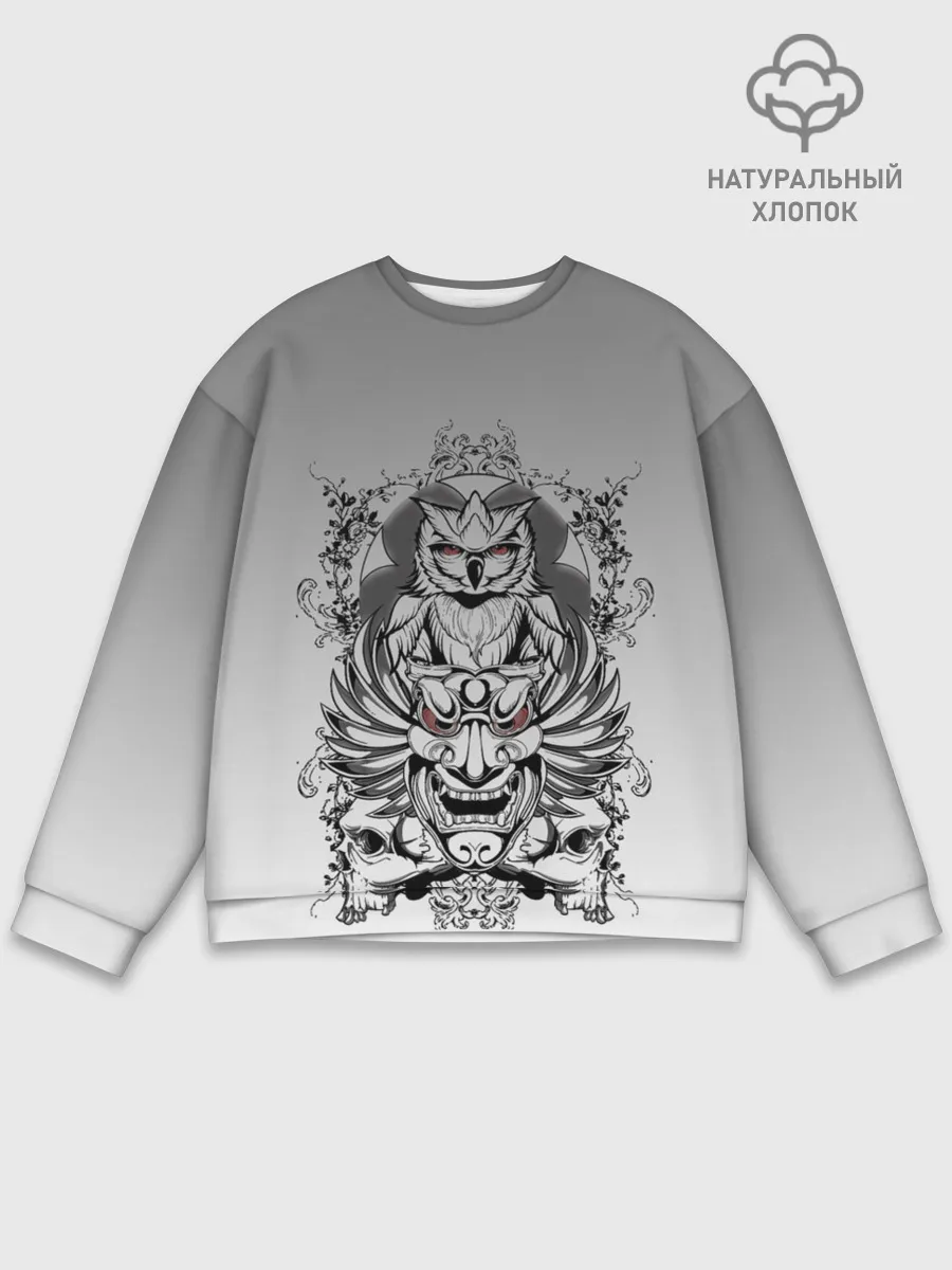 Мужской свитшот базовый / маска сова смерть череп
