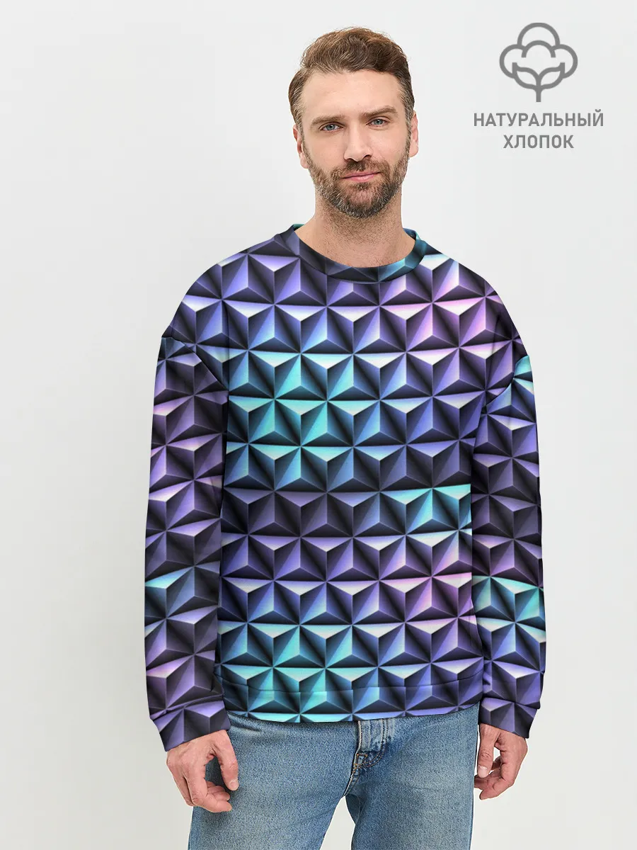 Мужской свитшот базовый / НЕОНОВАЯ СТАЛЬ