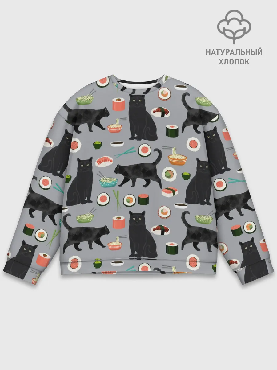 Мужской свитшот базовый / Котики и Суши