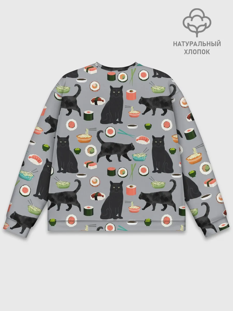 Мужской свитшот базовый / Котики и Суши