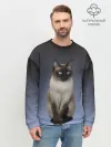 Мужской свитшот базовый / сиамская милая кошечка