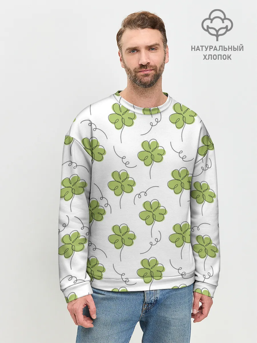 Мужской свитшот базовый / Клевер на День святого Патрика