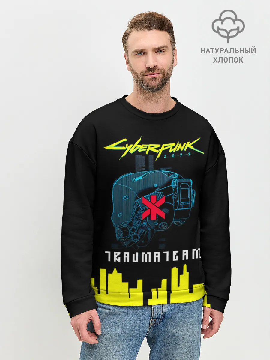 Мужской свитшот базовый / TRAUMA TEAM Cyberpunk 2077