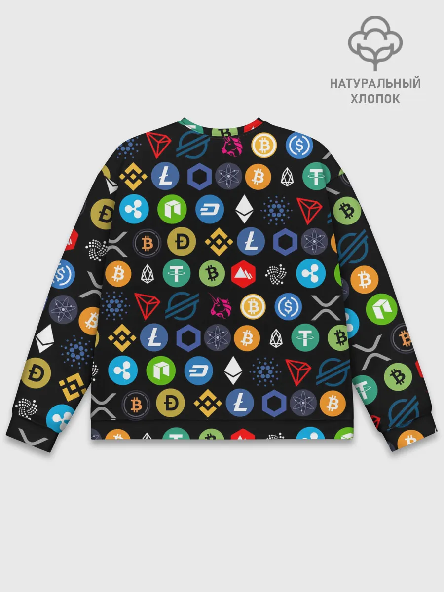 Мужской свитшот базовый / ЛОГОТИПЫ КРИПТОВАЛЮТ | CRYPTOCURRENCIES