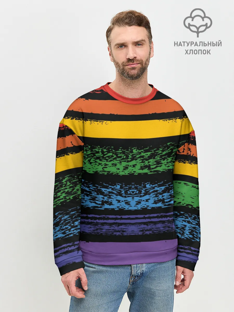 Мужской свитшот базовый / Радуга