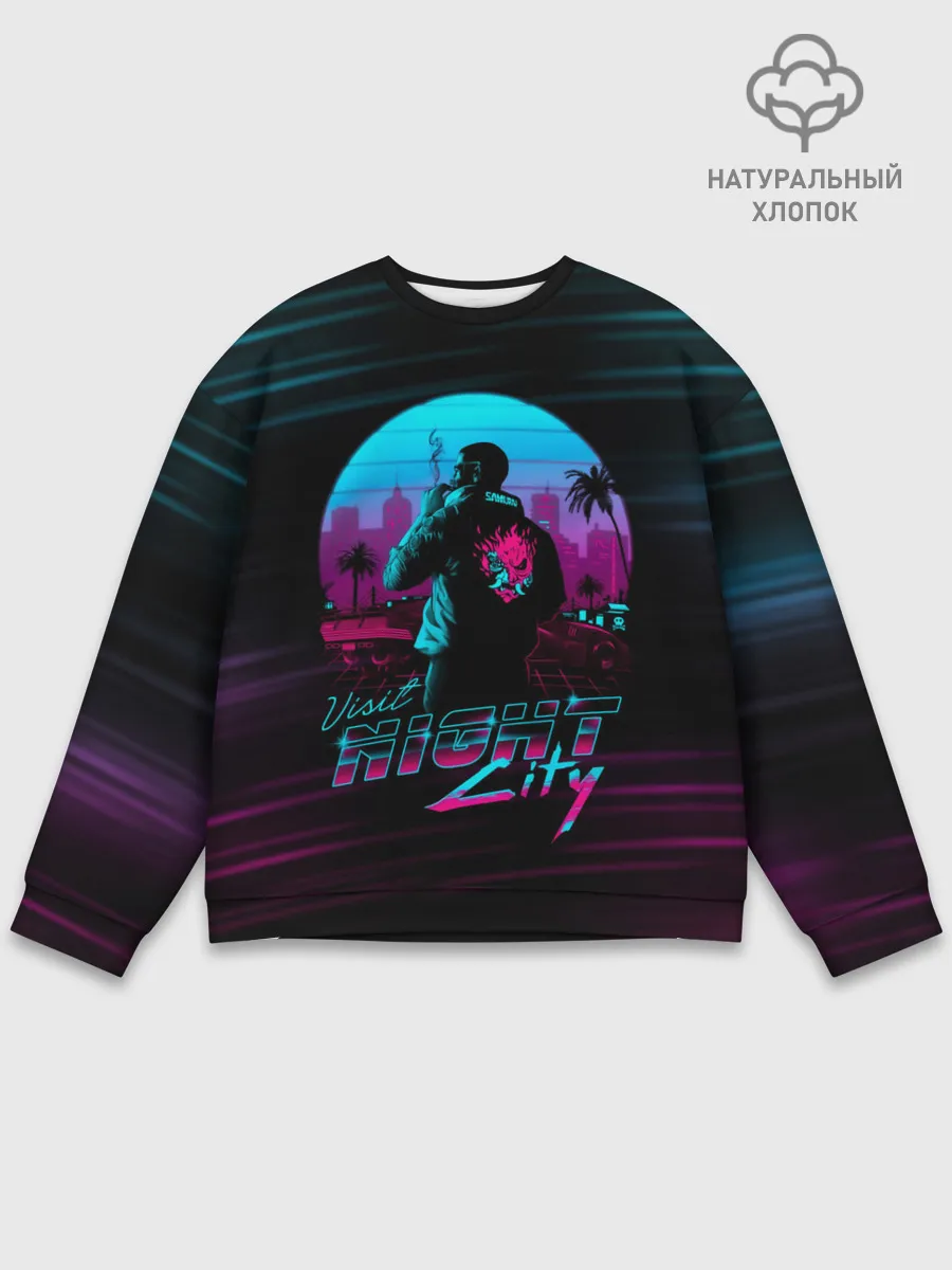Мужской свитшот базовый / Cyberpunk 2077 NIGHT CITY