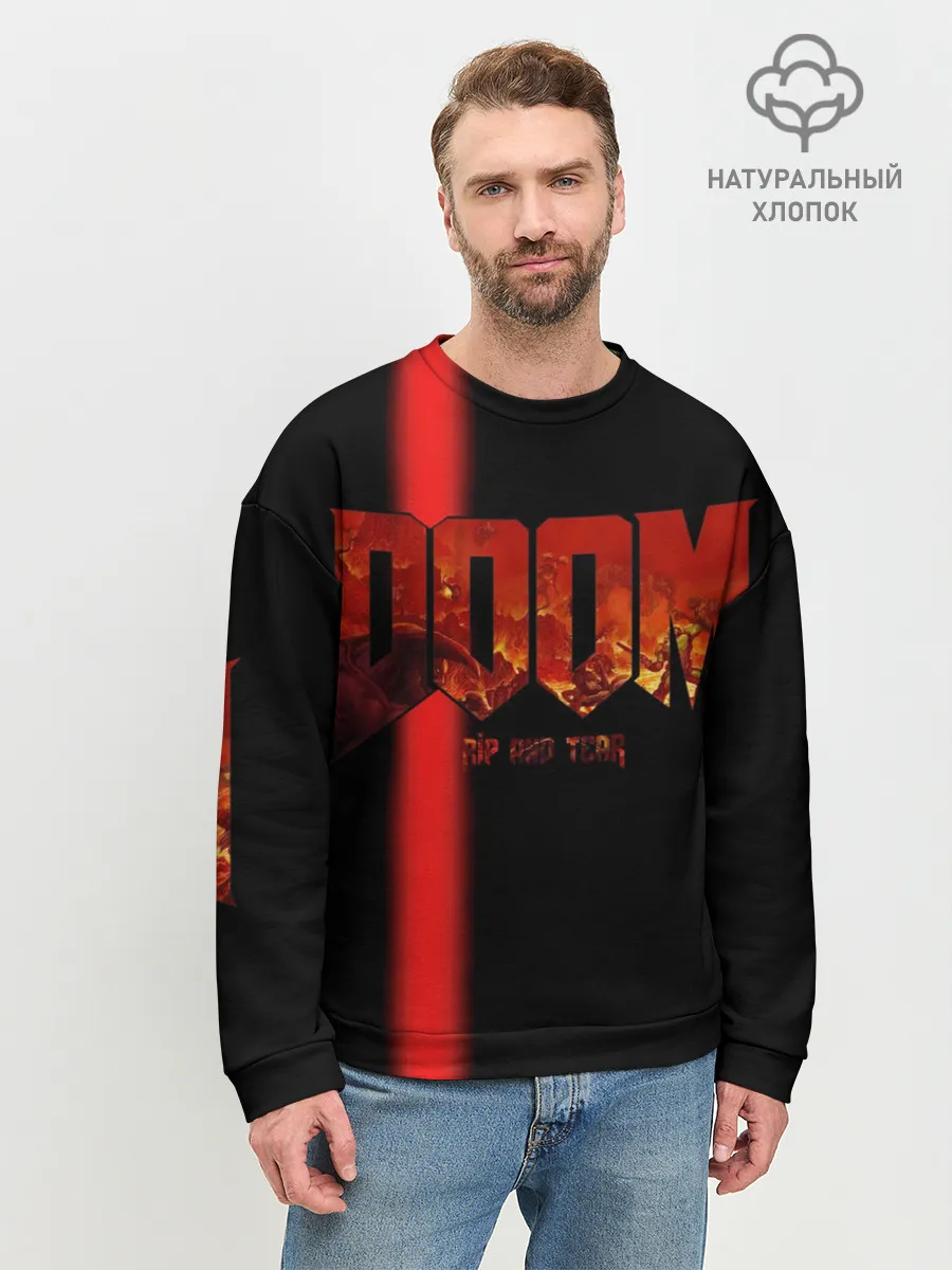 Мужской свитшот базовый / Doom | Rip and Tear