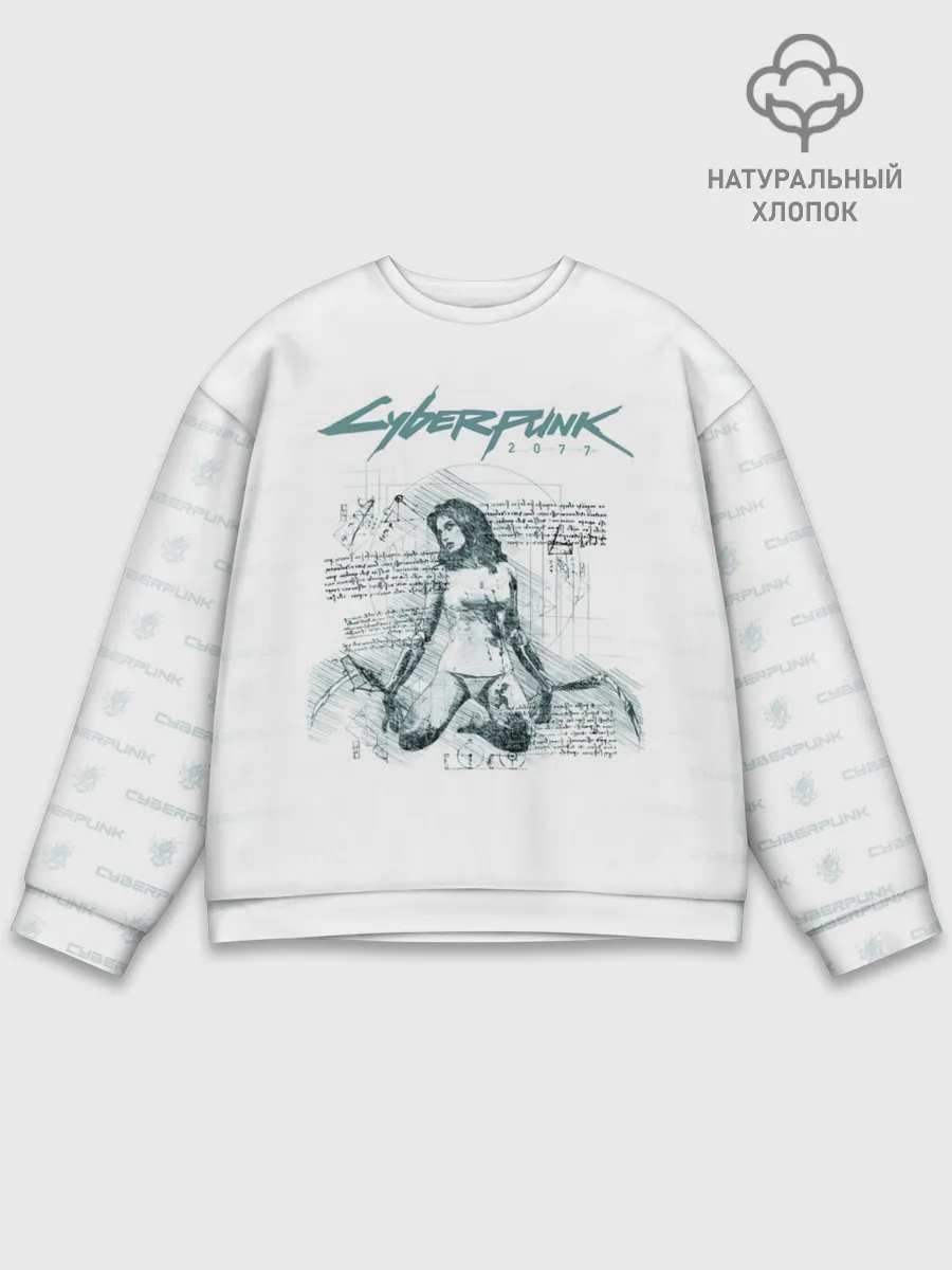 Мужской свитшот базовый / КЛИНКИ БОГОМОЛА Cyberpunk 2077