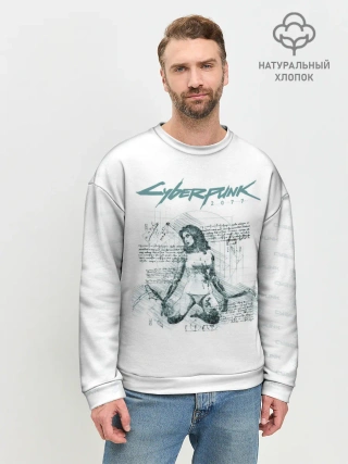 Мужской свитшот базовый / КЛИНКИ БОГОМОЛА Cyberpunk 2077