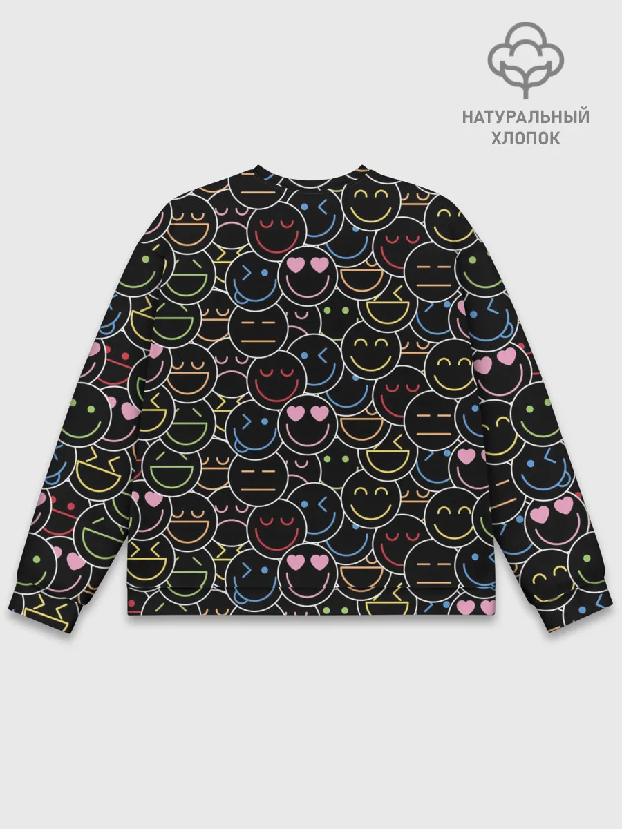 Мужской свитшот базовый / SLAVA MARLOW - Неоновые смайлы