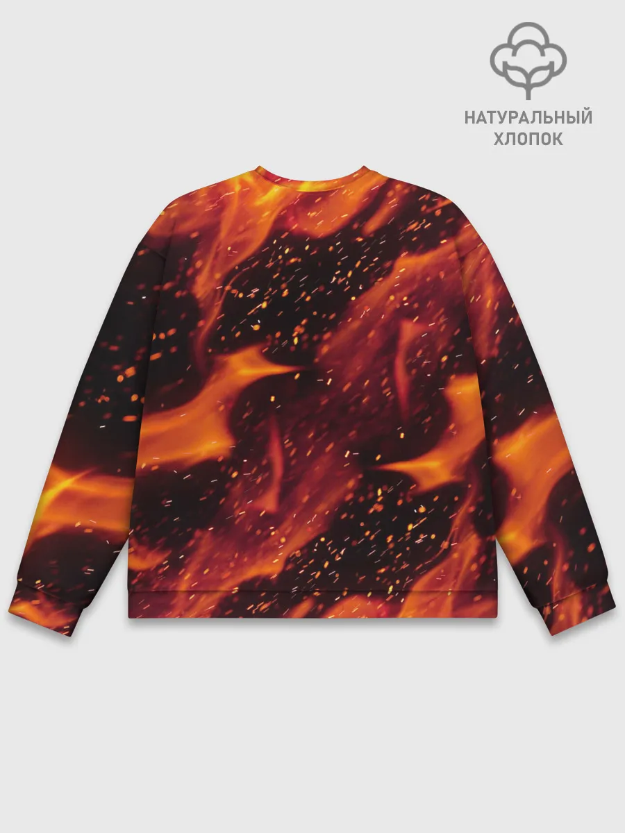 Мужской свитшот базовый / БИТКОИН ОГОНЬ