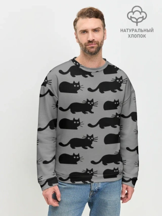 Мужской свитшот базовый / Котики