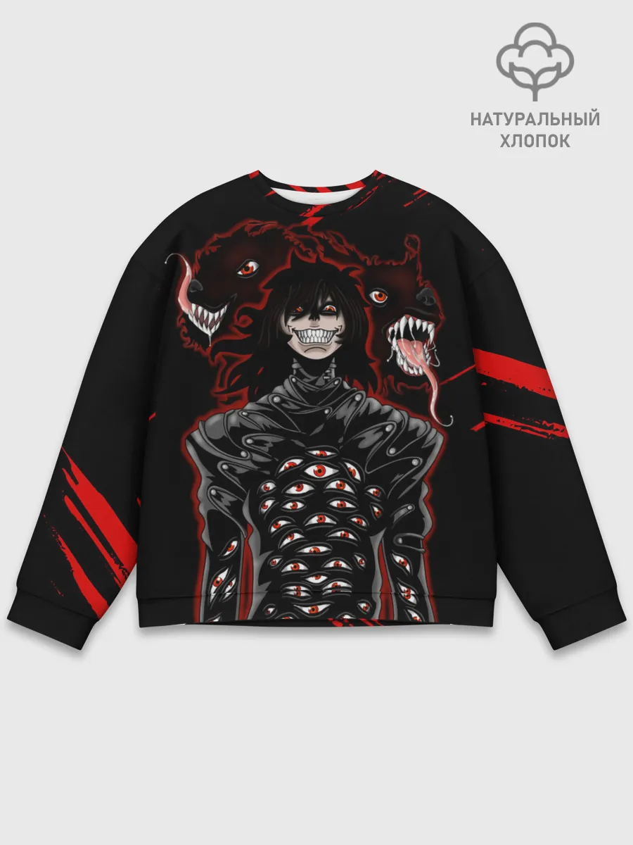 Мужской свитшот базовый / Юмико Такаги в черном Hellsing