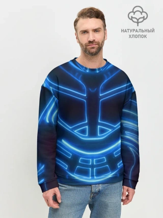 Мужской свитшот базовый / Неоновая броня | Neon Armor