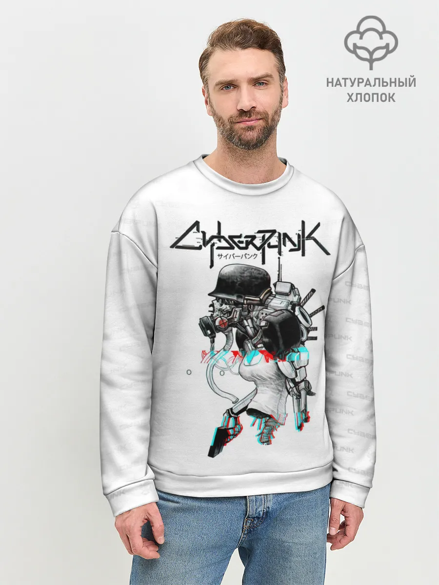 Мужской свитшот базовый / Cyberpunk 2077 КиберСкелет