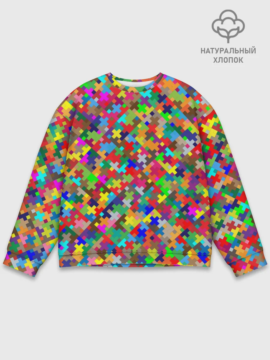 Мужской свитшот базовый / РАЗНОЦВЕТНЫЙ ПАЗЛ