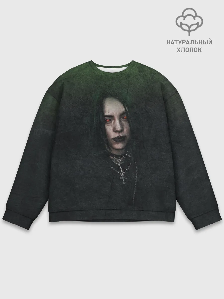 Мужской свитшот базовый / Билли Айлиш демонический стиль