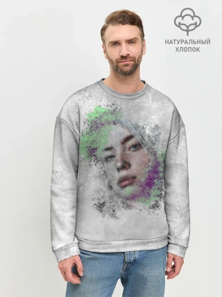 Мужской свитшот базовый / Билли Айлиш красочная