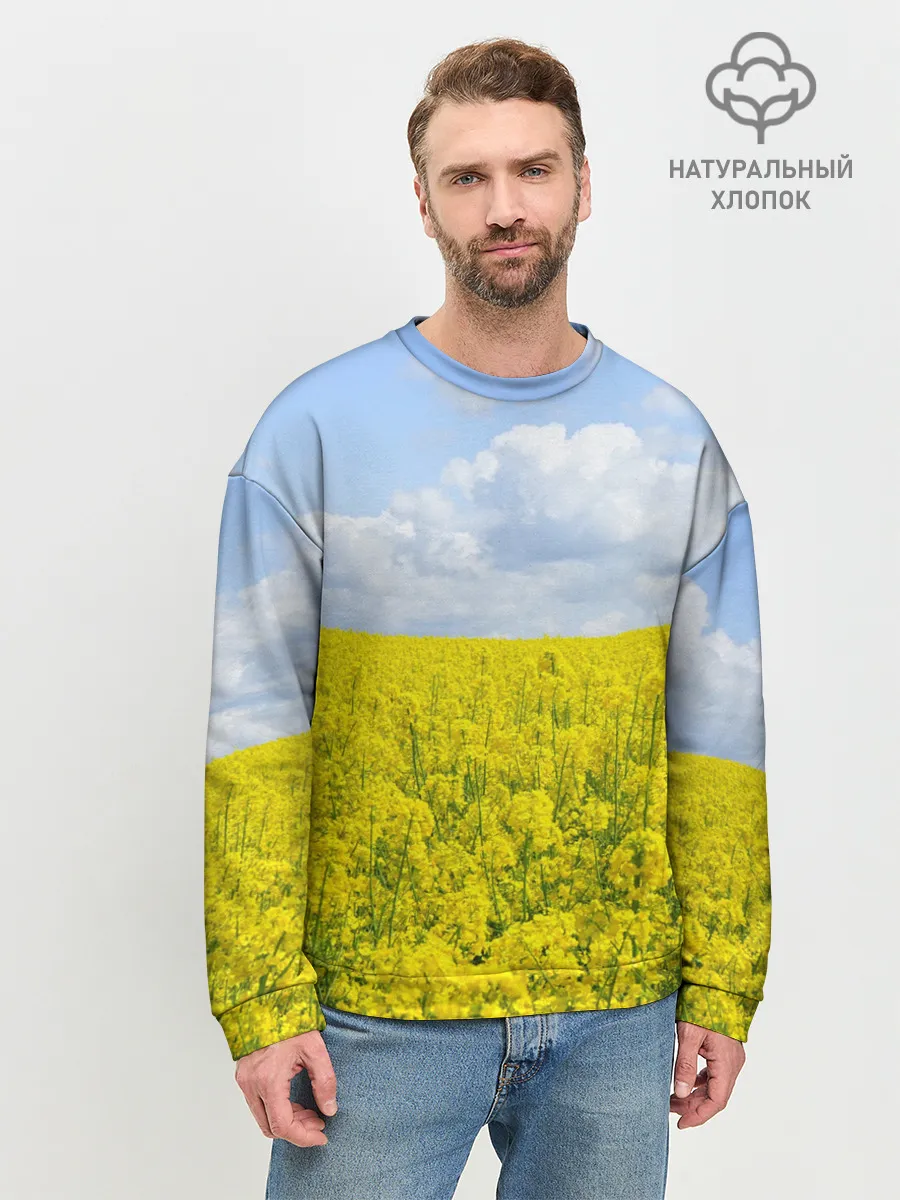 Мужской свитшот базовый / Желтый цвет весны